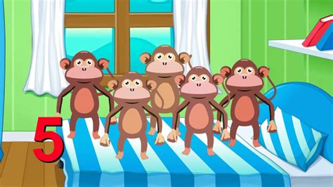 5 little monkeys jumping on the bed youtube